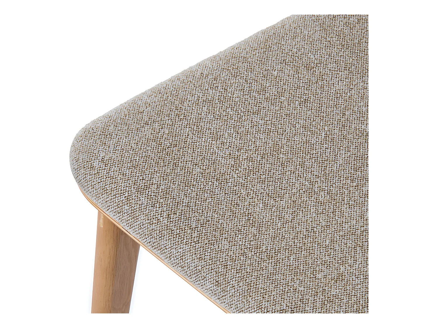 Orr - Lot de 2 chaises en tissu et bois - Beige