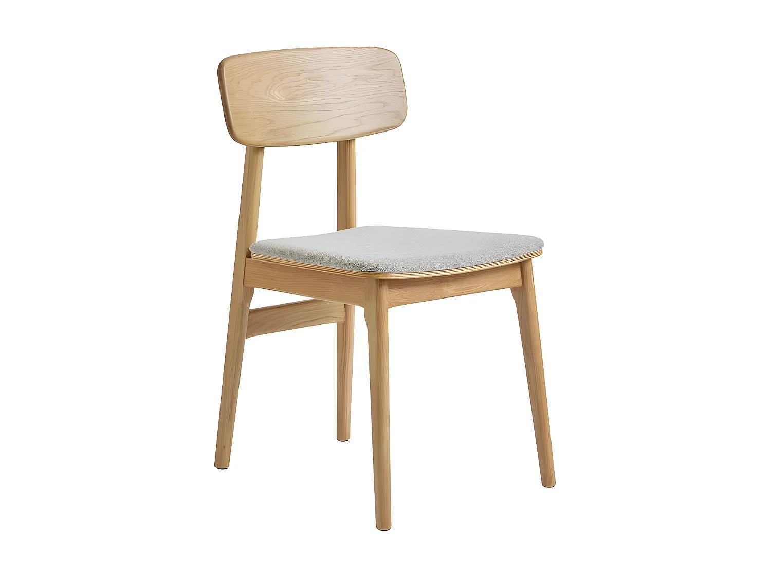 Orr - Lot de 2 chaises en tissu et bois - Beige