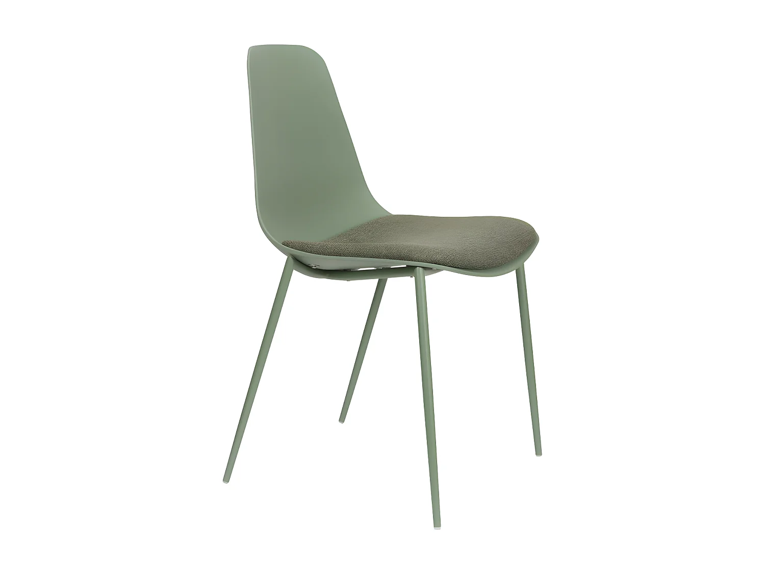 Jeffrey - Lot de 4 chaises en plastique, tissu et métal - Vert