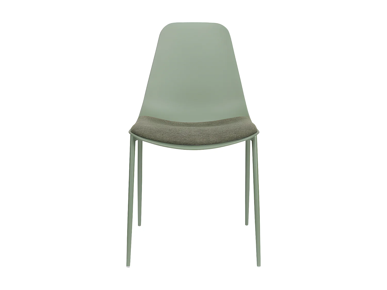 Jeffrey - Lot de 4 chaises en plastique, tissu et métal - Vert