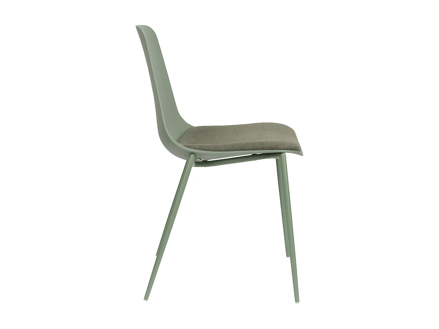 Jeffrey - Lot de 4 chaises en plastique, tissu et métal - Vert