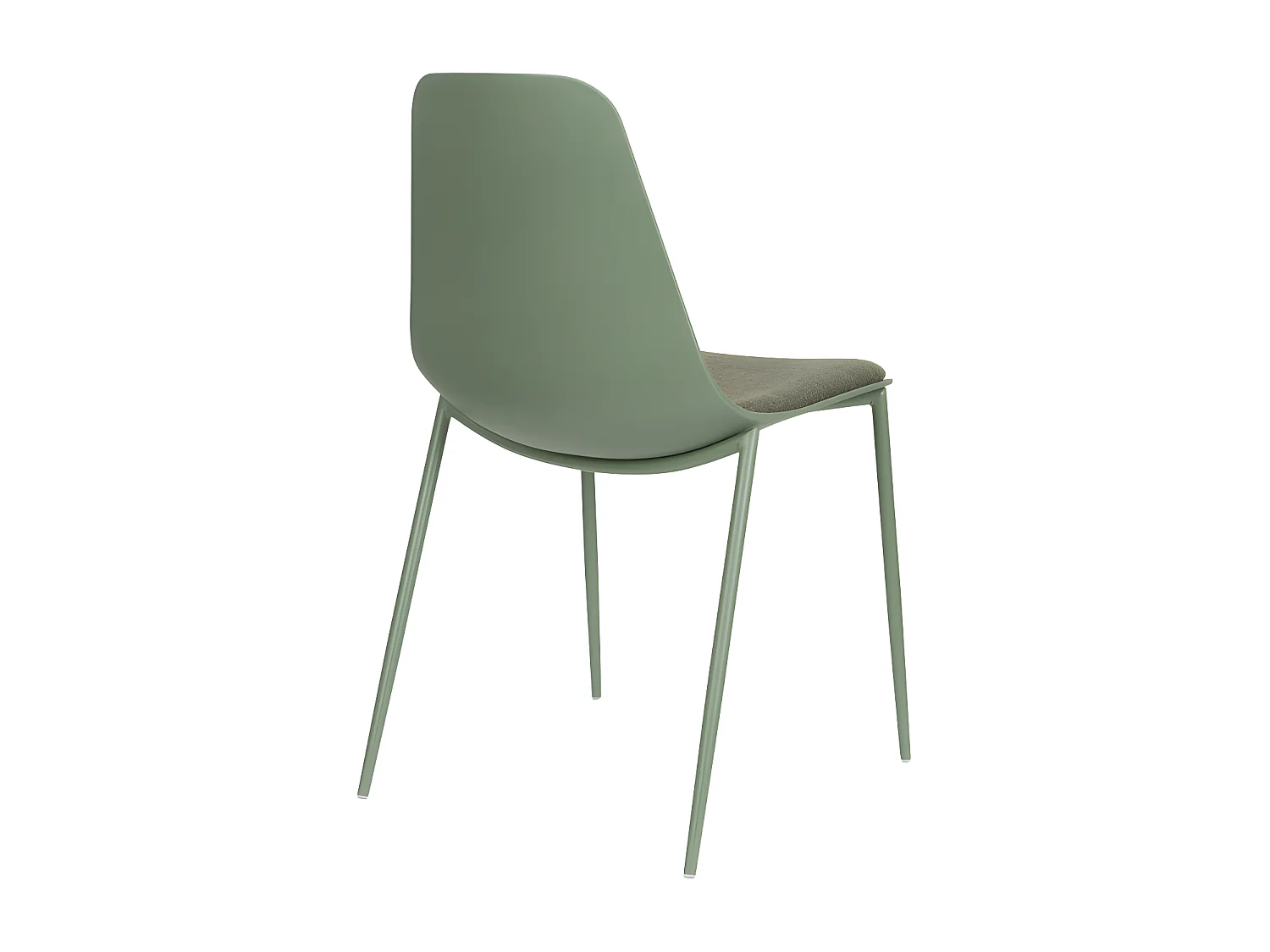 Jeffrey - Lot de 4 chaises en plastique, tissu et métal - Vert