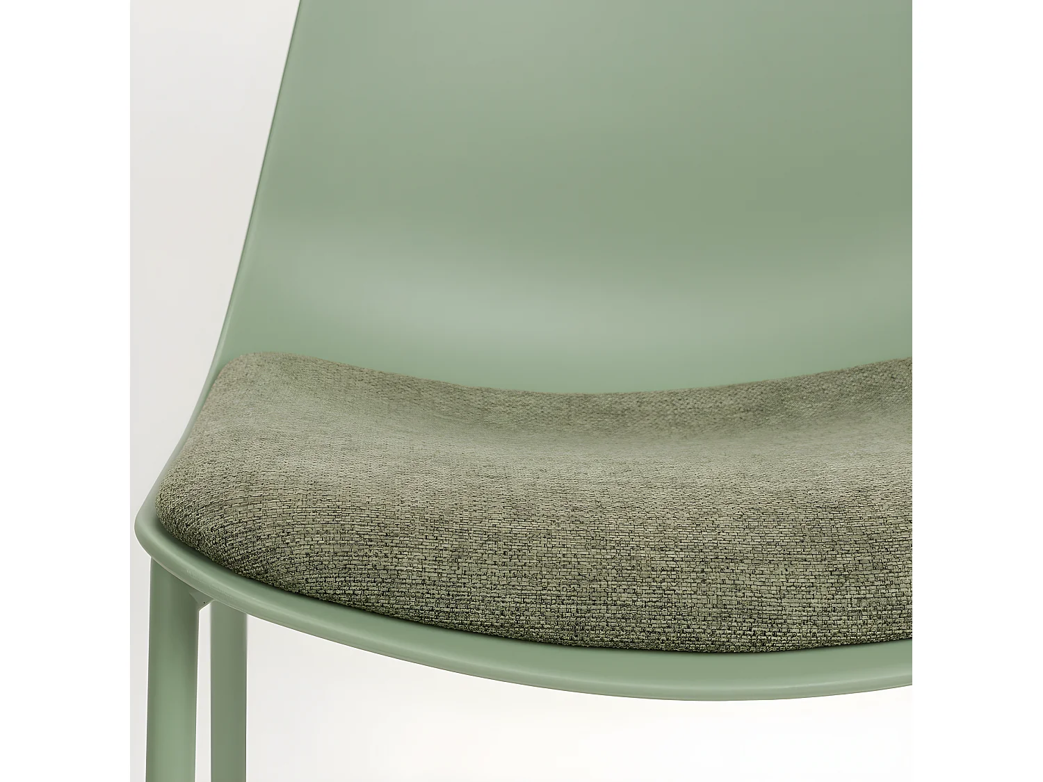 Jeffrey - Lot de 4 chaises en plastique, tissu et métal - Vert