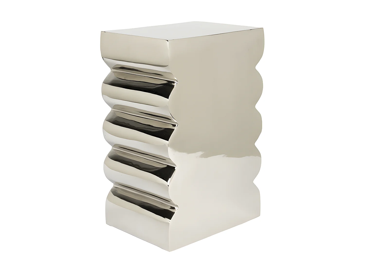 Curves - Table d'appoint en métal 30x21cm - Chrome