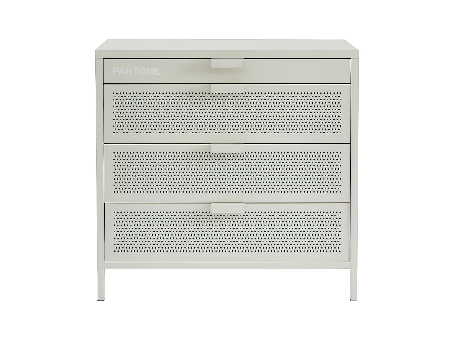 Nino - Commode 4 tiroirs en métal PANTONE L80cm - Beige