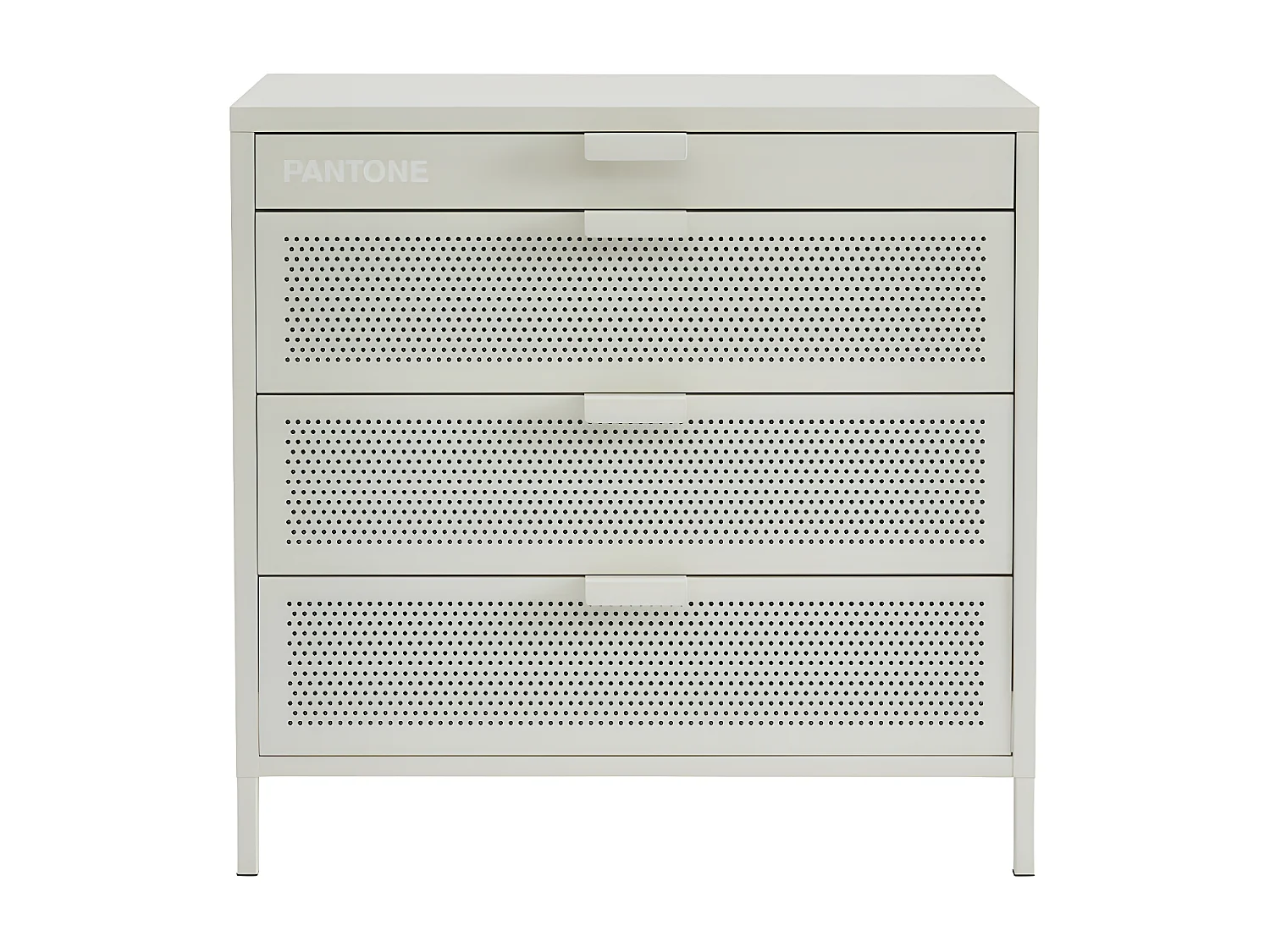 Nino - Commode 4 tiroirs en métal PANTONE L80cm - Beige