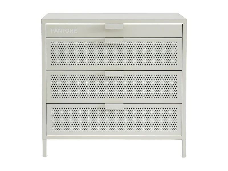 Nino - Commode 4 tiroirs en métal PANTONE L80cm - Beige