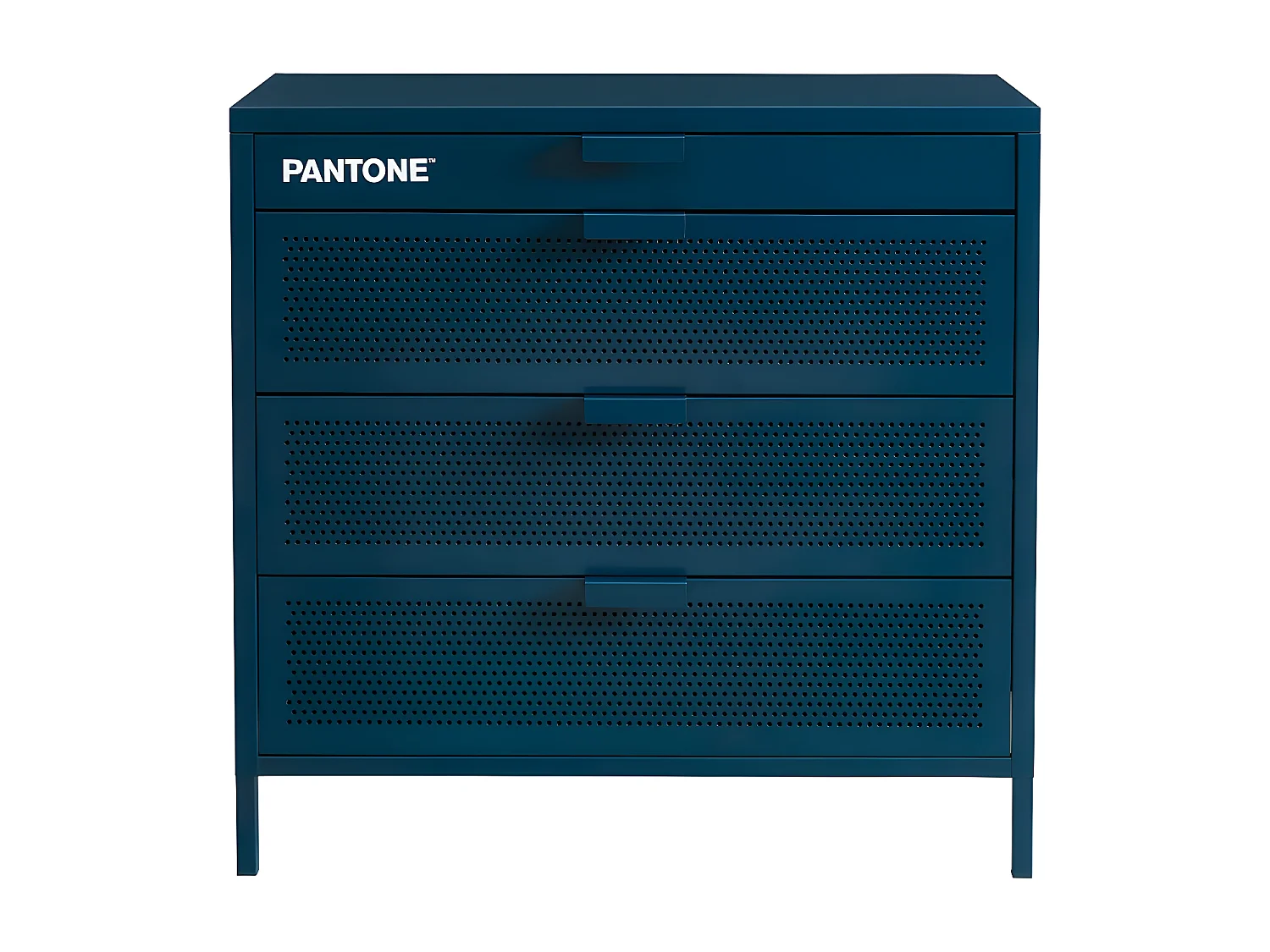 Nino - Commode 4 tiroirs en métal PANTONE L80cm - Bleu nuit