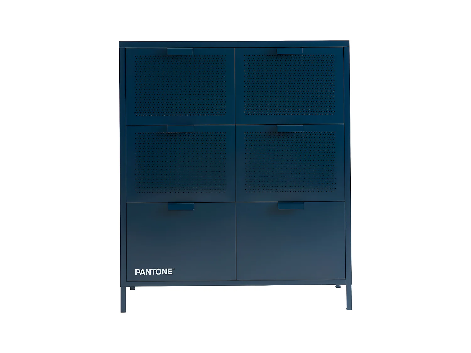 Nino - Commode 6 tiroirs en métal PANTONE L90cm - Bleu nuit