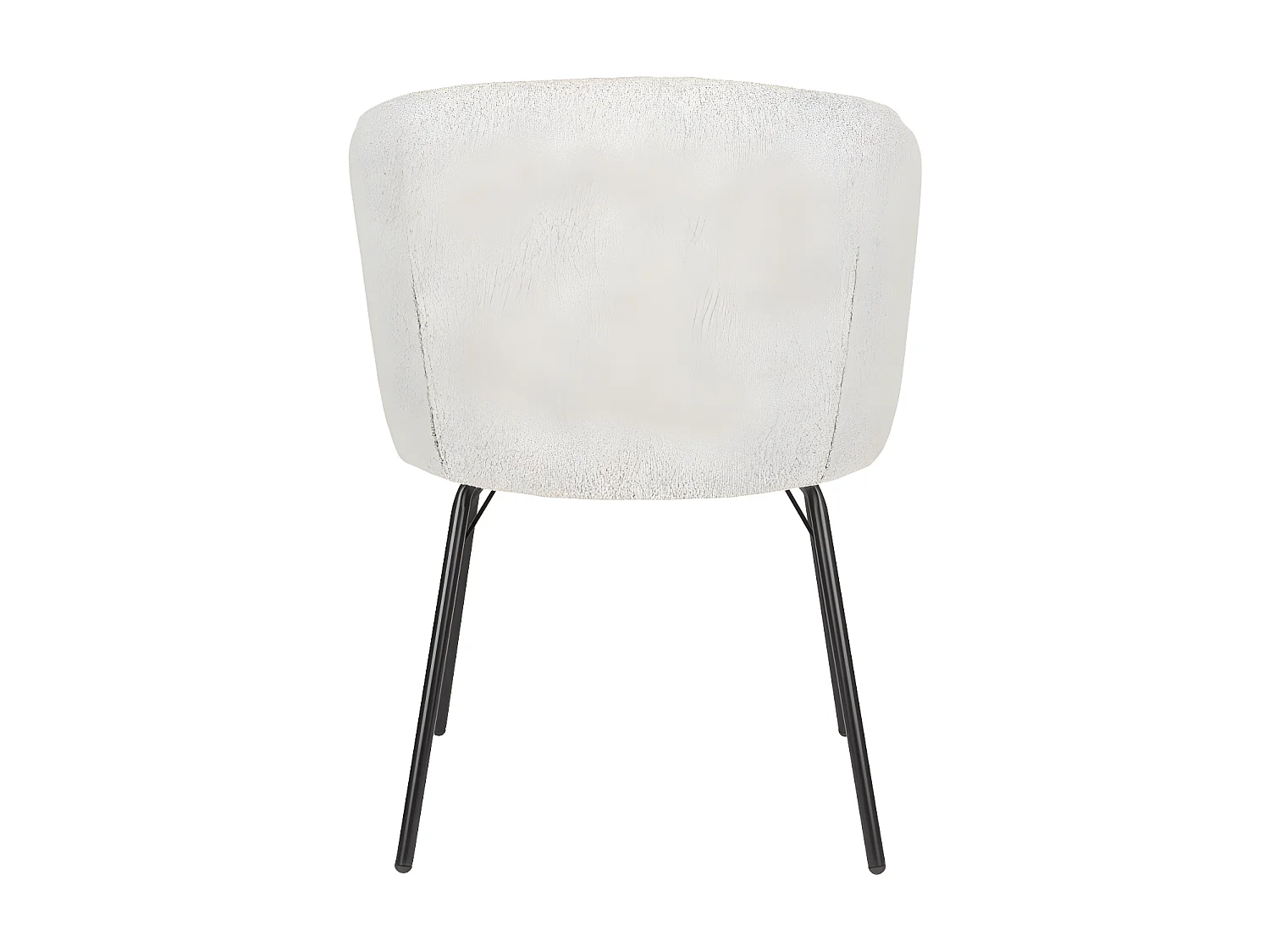 Joa - Lot de 2 fauteuils de table en tissu bouclette et métal - Beige