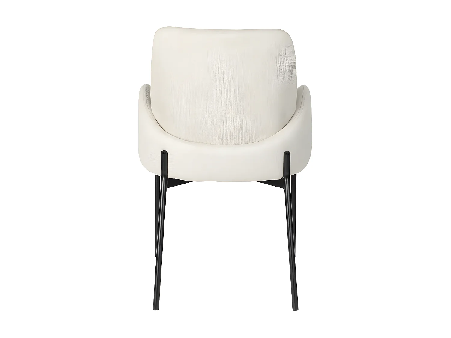 Tjarda - Lot de 2 fauteuils de table en tissu et métal - Écru