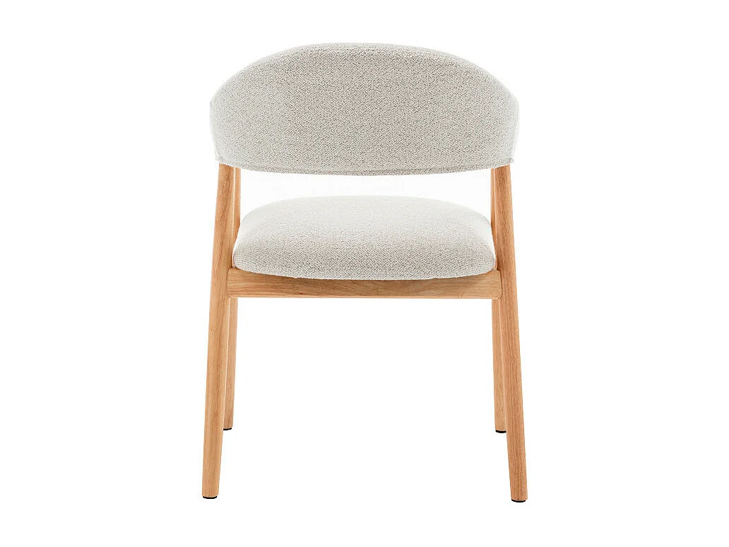 Marina - Lot de 2 fauteuils de table en tissu bouclette et bois - Beige