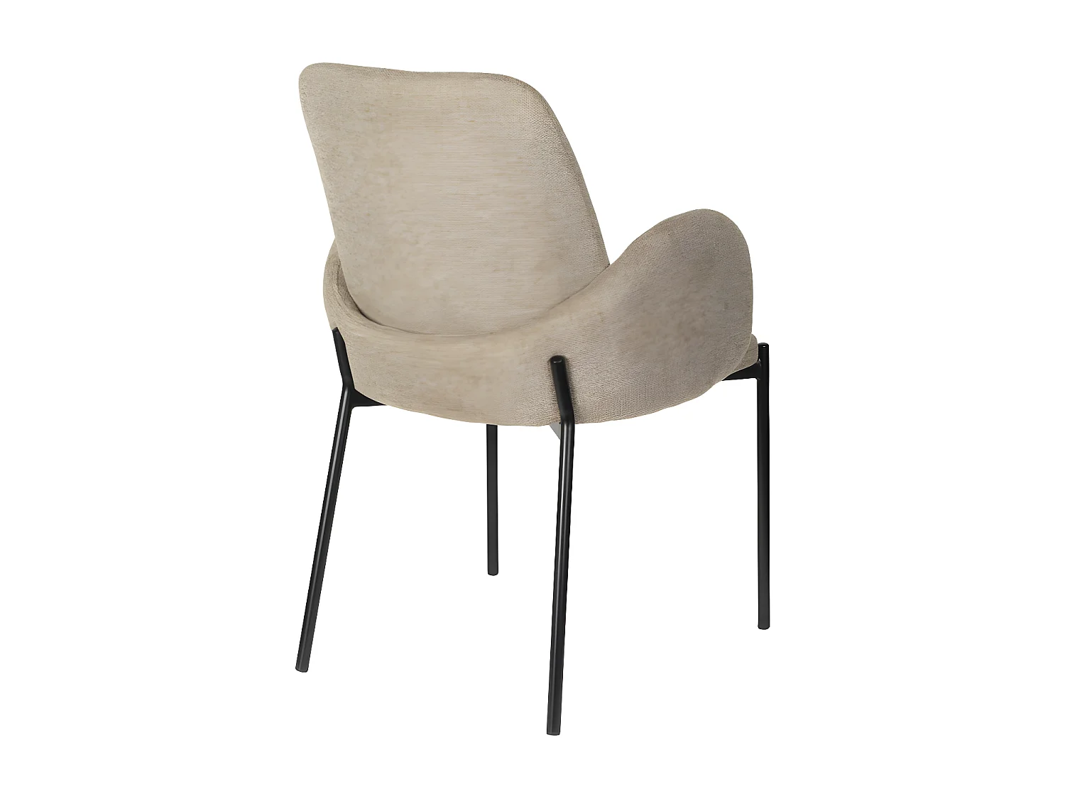 Tjarda - Lot de 2 fauteuils de table en tissu et métal - Taupe