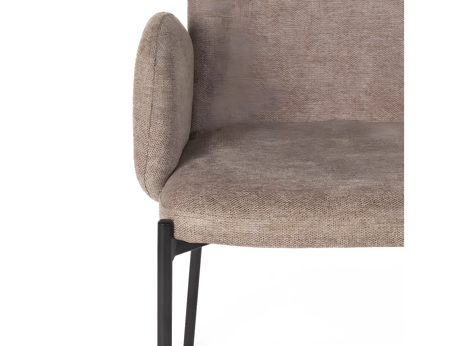 Tjarda - Lot de 2 fauteuils de table en tissu et métal - Taupe
