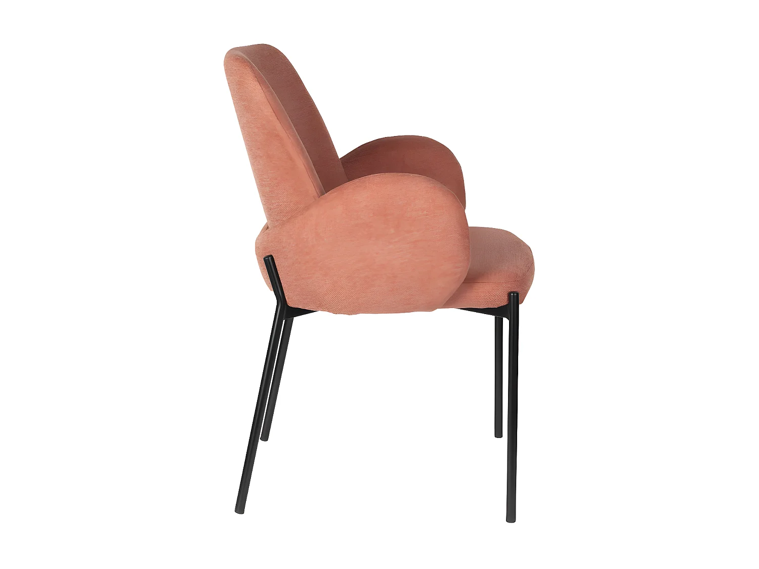Tjarda - Lot de 2 fauteuils de table en tissu et métal - Terracotta