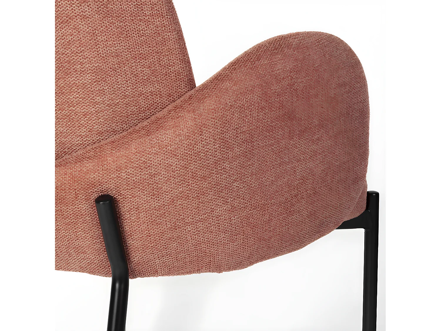 Tjarda - Lot de 2 fauteuils de table en tissu et métal - Terracotta