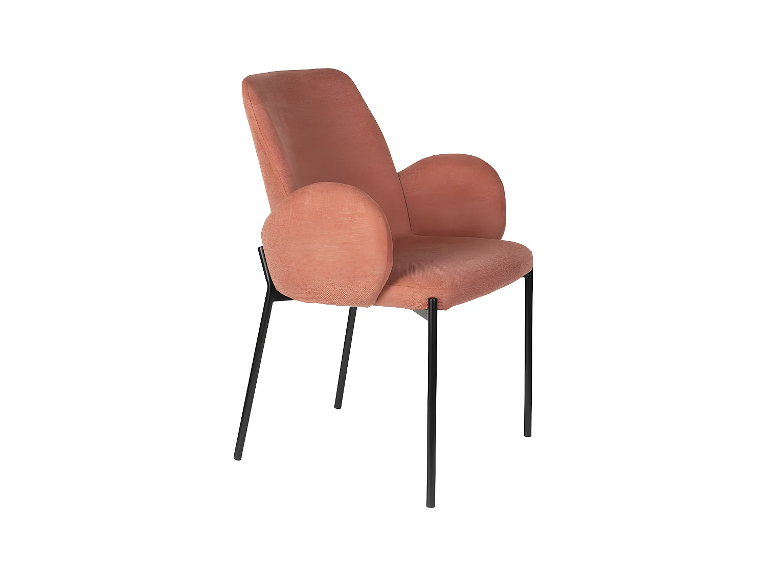Tjarda - Lot de 2 fauteuils de table en tissu et métal - Terracotta