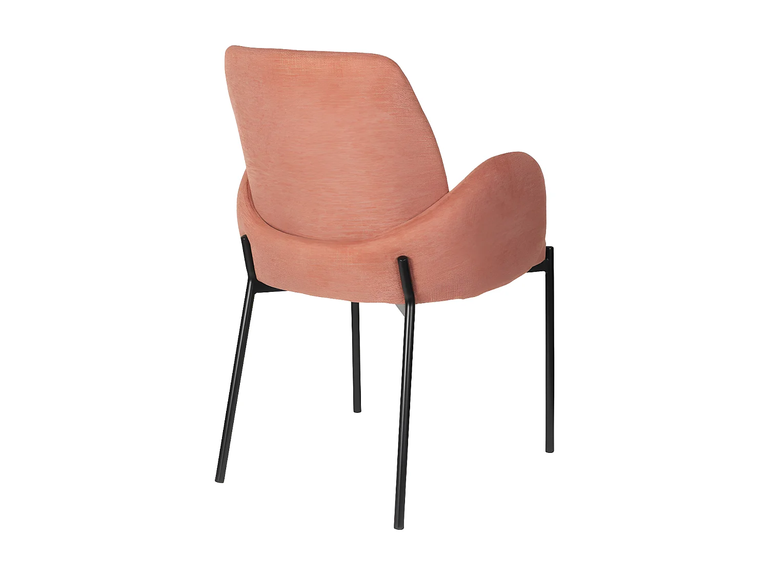 Tjarda - Lot de 2 fauteuils de table en tissu et métal - Terracotta