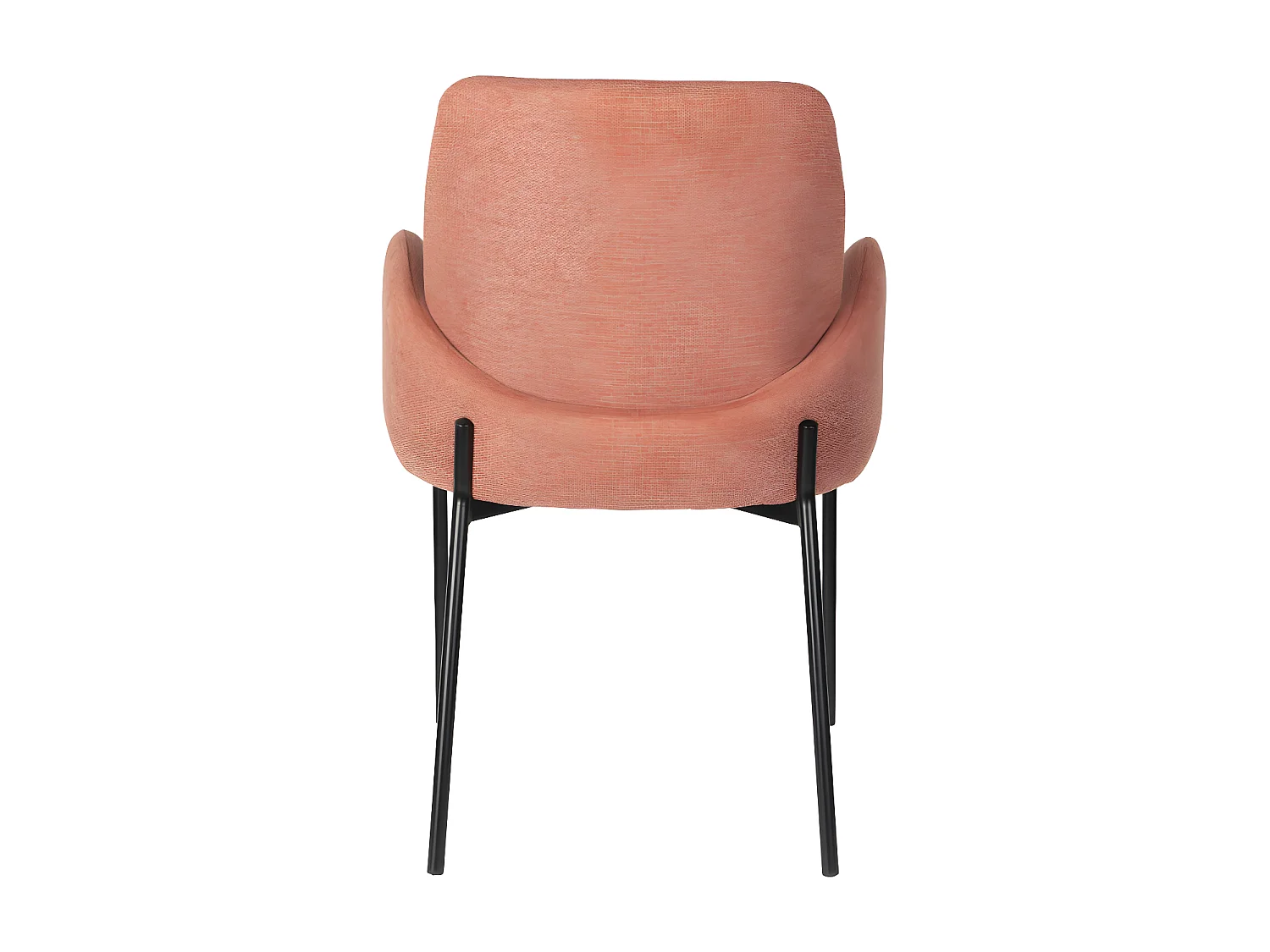 Tjarda - Lot de 2 fauteuils de table en tissu et métal - Terracotta