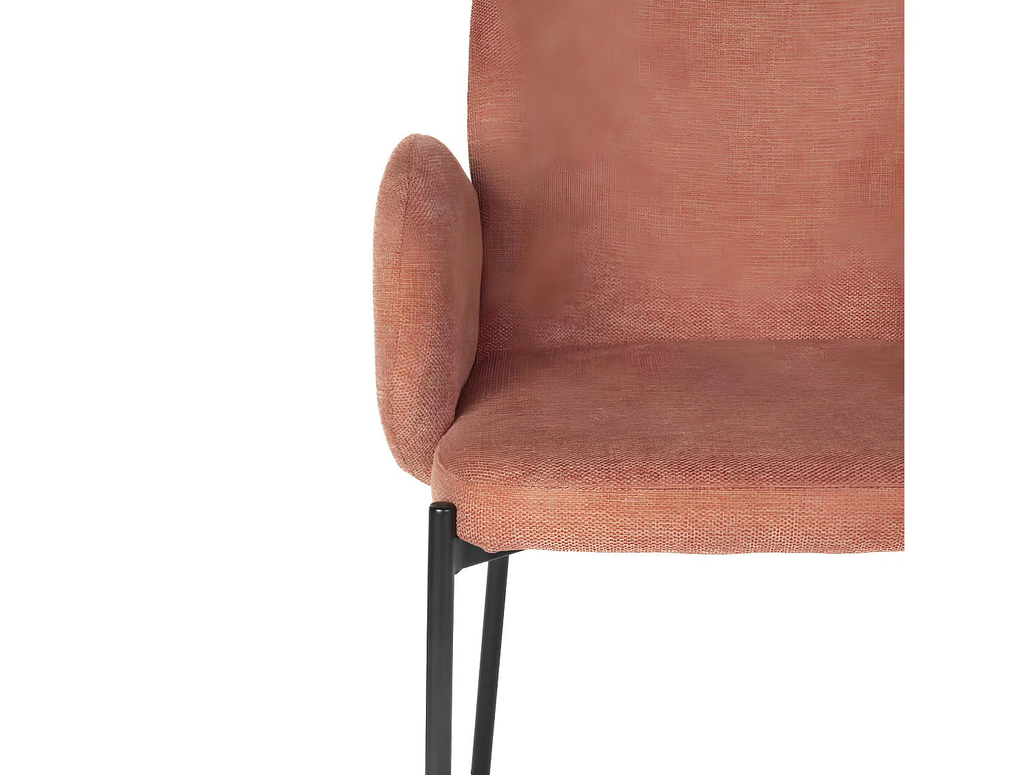 Tjarda - Lot de 2 fauteuils de table en tissu et métal - Terracotta