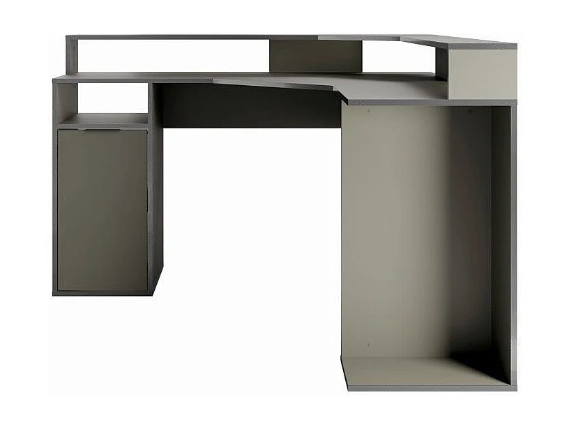 Hoekbureau 1 Deur GRAPHIX - 139 cm - Grafietgrijs - Collectie GRAPHIX