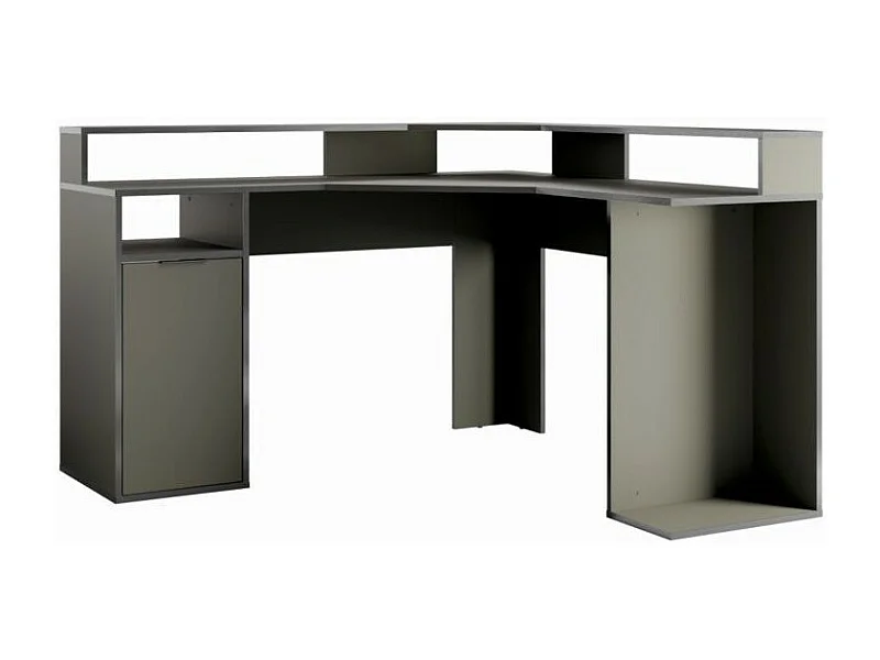 Eckschreibtisch GRAPHIX mit 1 Tür - 139 cm - Graphitgrau - Kollektion GRAPHIX