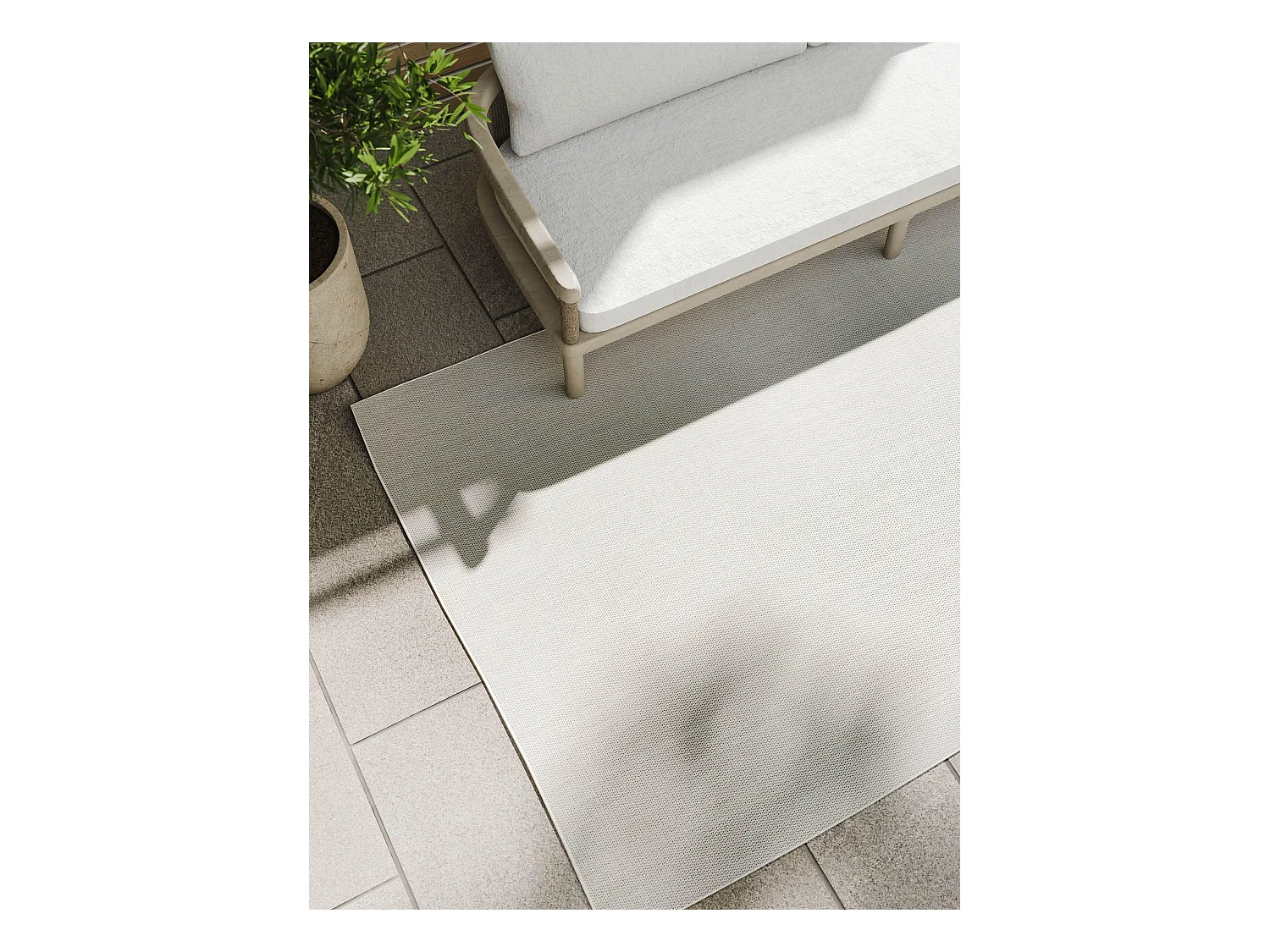 Tapis d'extérieur & intérieur Lou Blanc 120x170 cm