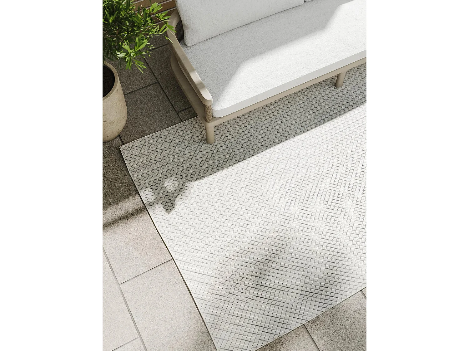 Tapis d'extérieur & intérieur Lou Blanc 300x400 cm