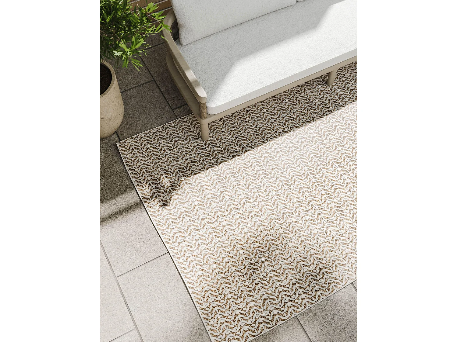 Tapis d'extérieur & intérieur Kaleo Crème/Beige 240x350 cm
