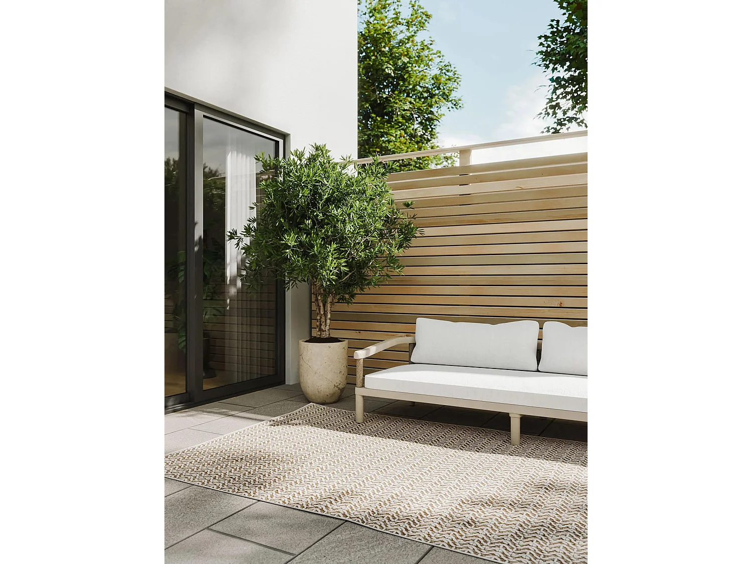 Tapis d'extérieur & intérieur Kaleo Crème/Beige 240x350 cm