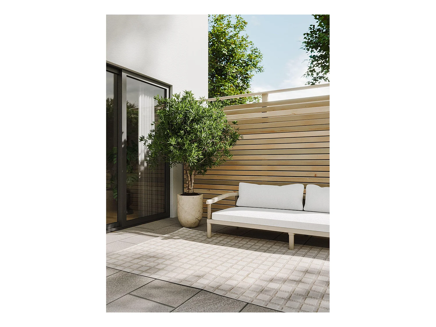 Tapis d'extérieur & intérieur Kaleo Crème/Beige 160x230 cm