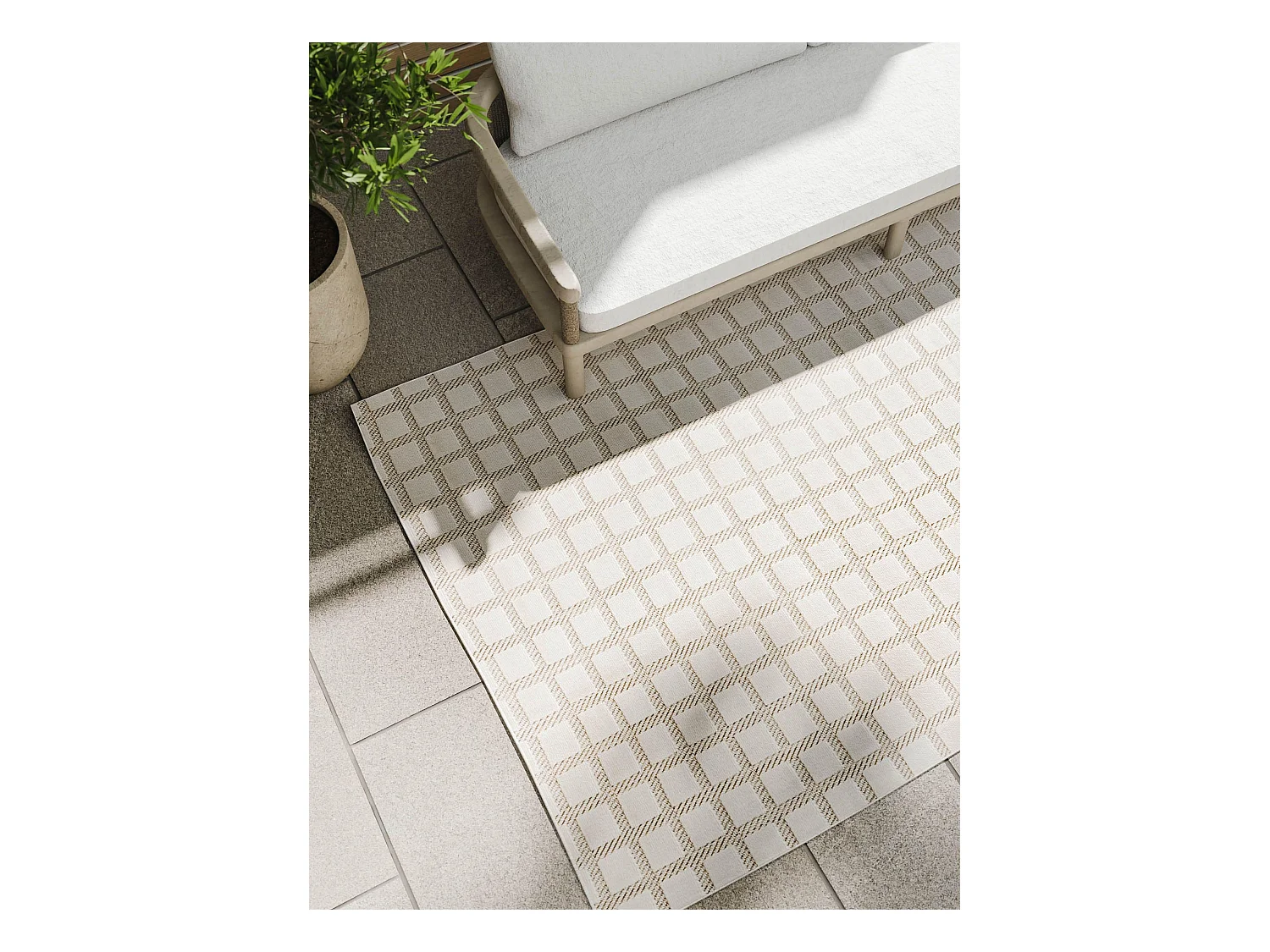 Tapis d'extérieur & intérieur Kaleo Crème/Beige 160x230 cm