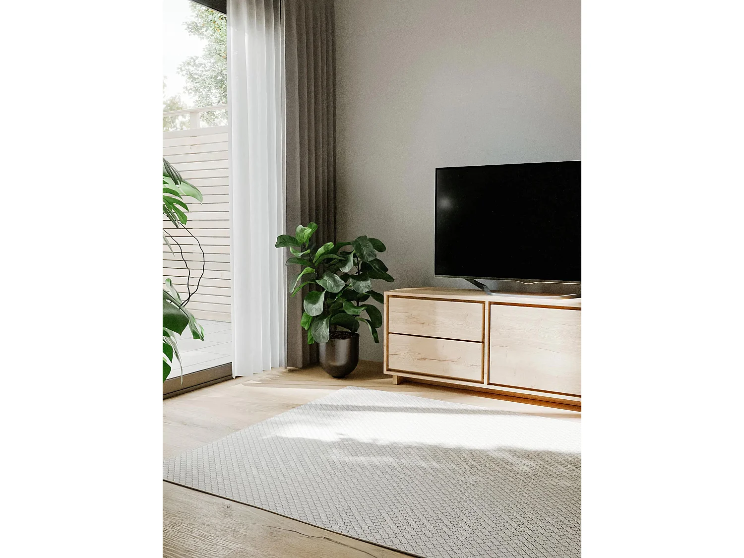Tapis d'extérieur & intérieur Lou Blanc 80x150 cm