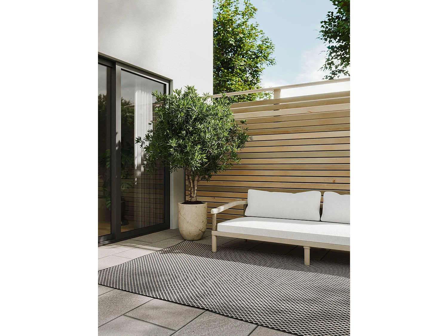 Tapis d'extérieur & intérieur Lou Noir 240x350 cm