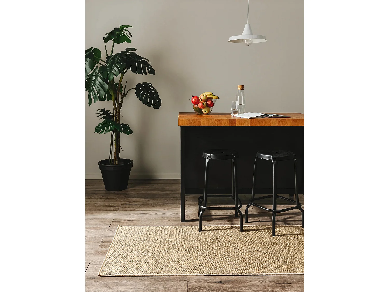 Tapis d'extérieur & intérieur Iowa Beige 80x250 cm
