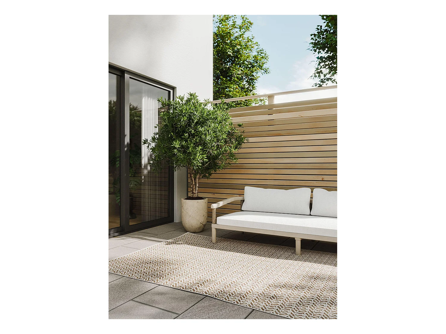 Tapis d'extérieur & intérieur Kaleo Crème/Beige 160x230 cm