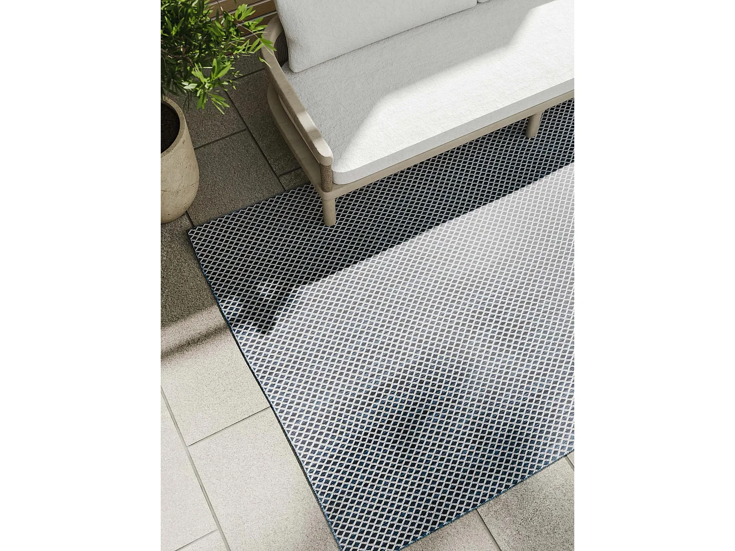 Tapis d'extérieur & intérieur Lou Bleu 140x200 cm