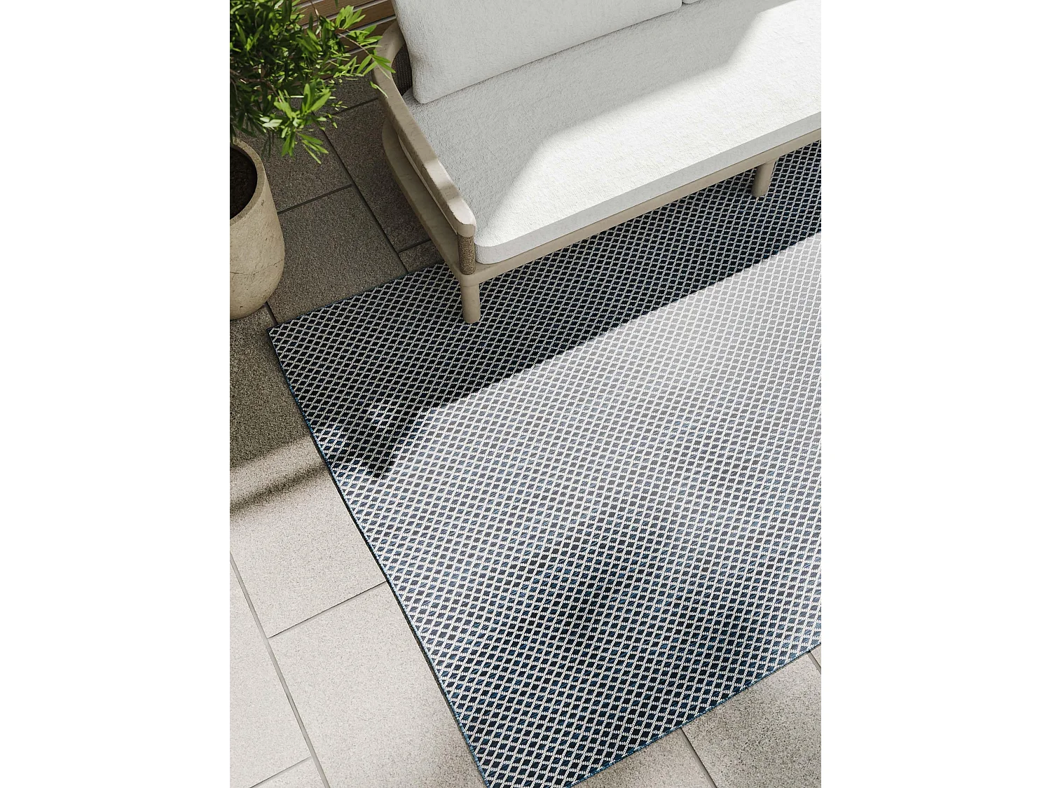 Tapis d'extérieur & intérieur Lou Bleu 80x150 cm