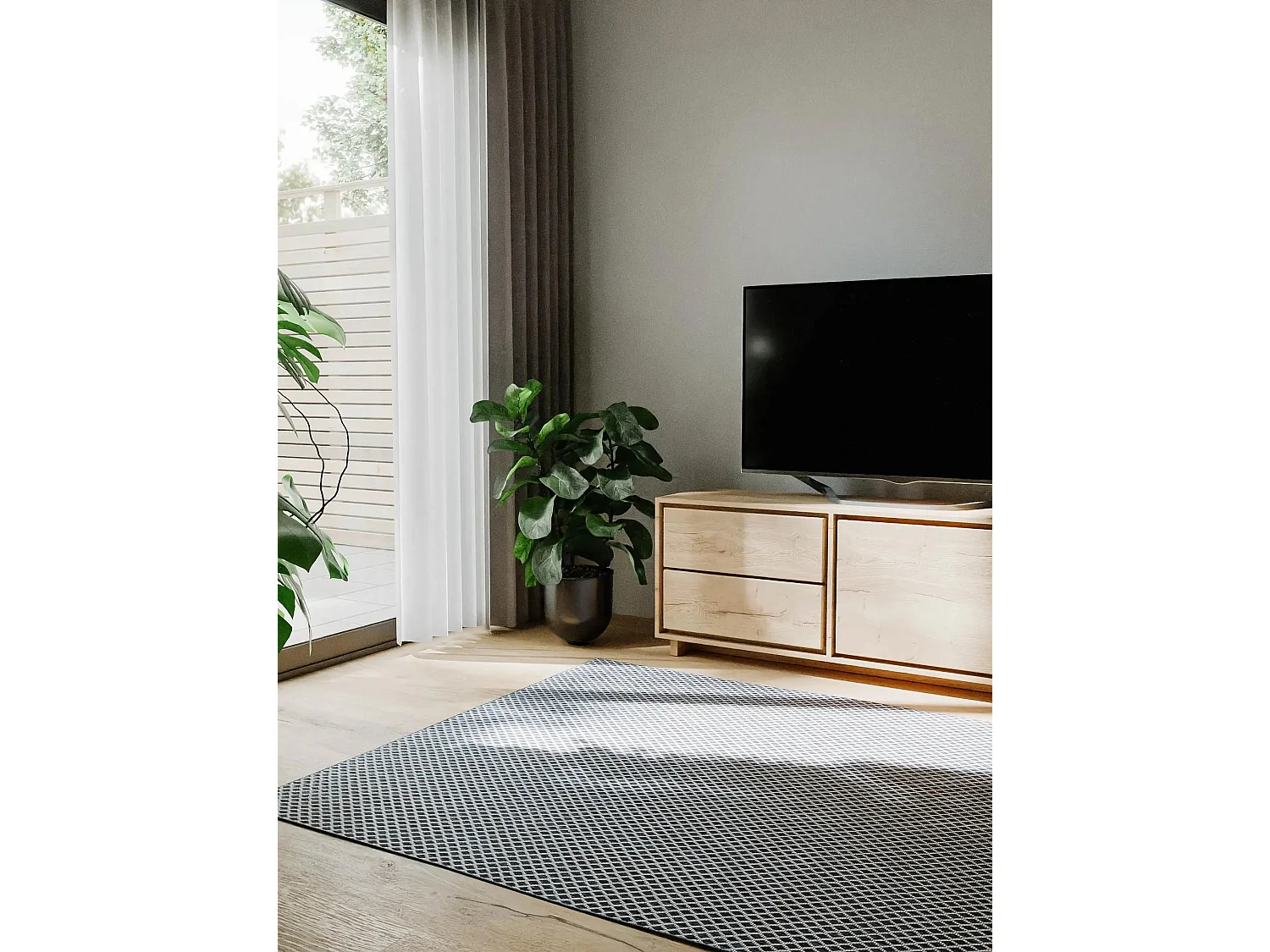 Tapis d'extérieur & intérieur Lou Bleu 80x150 cm