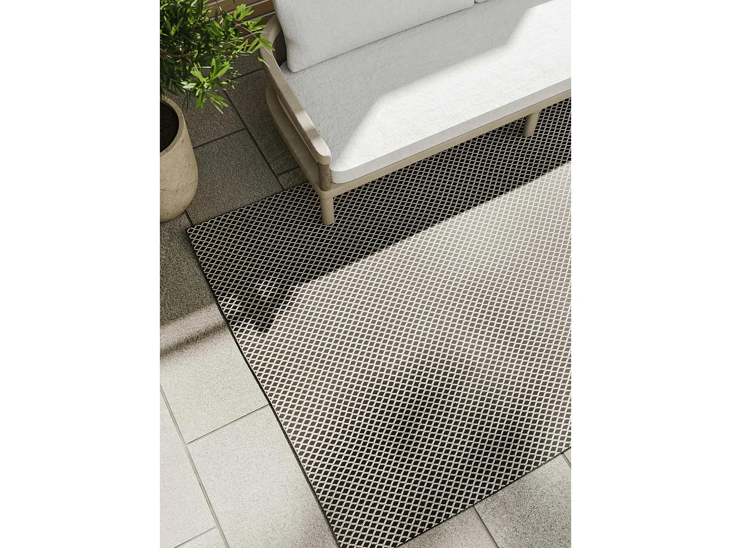 Tapis d'extérieur & intérieur Lou Noir 140x200 cm