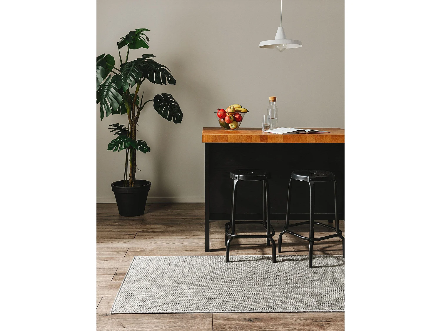 Tapis d'extérieur & intérieur Iowa Gris clair 80x250 cm