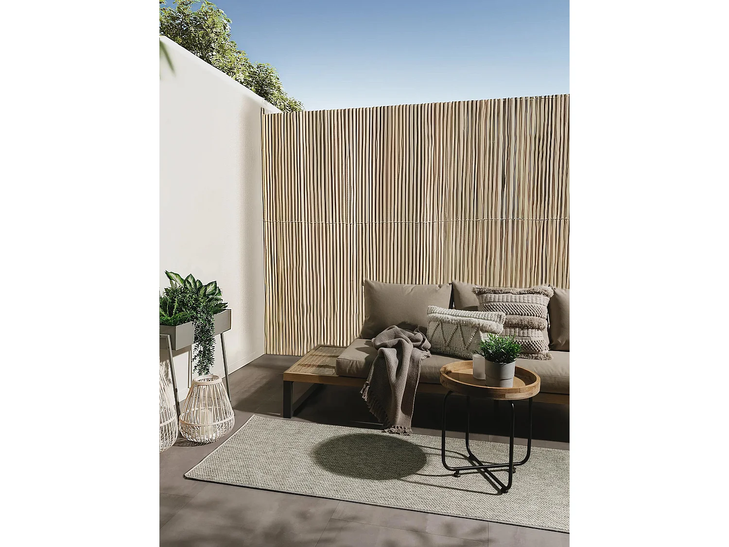 Tapis d'extérieur & intérieur Iowa Gris clair 80x250 cm