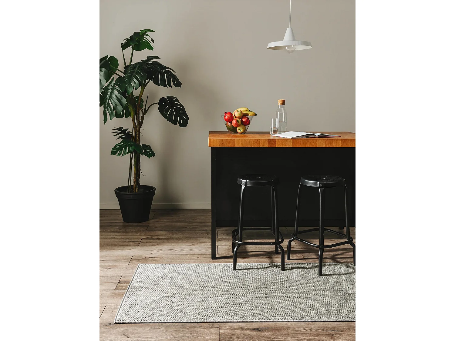 Tapis d'extérieur & intérieur Iowa Gris clair 80x250 cm