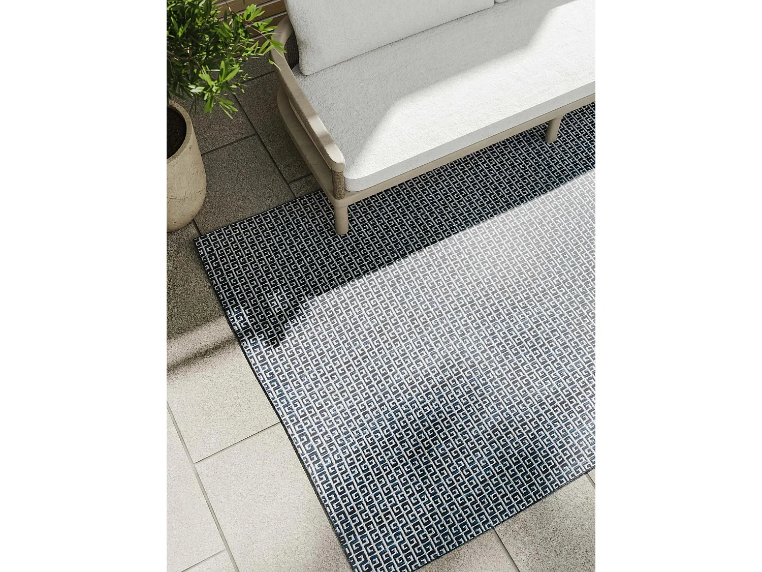 Tapis d'extérieur & intérieur Lou Bleu 160x230 cm