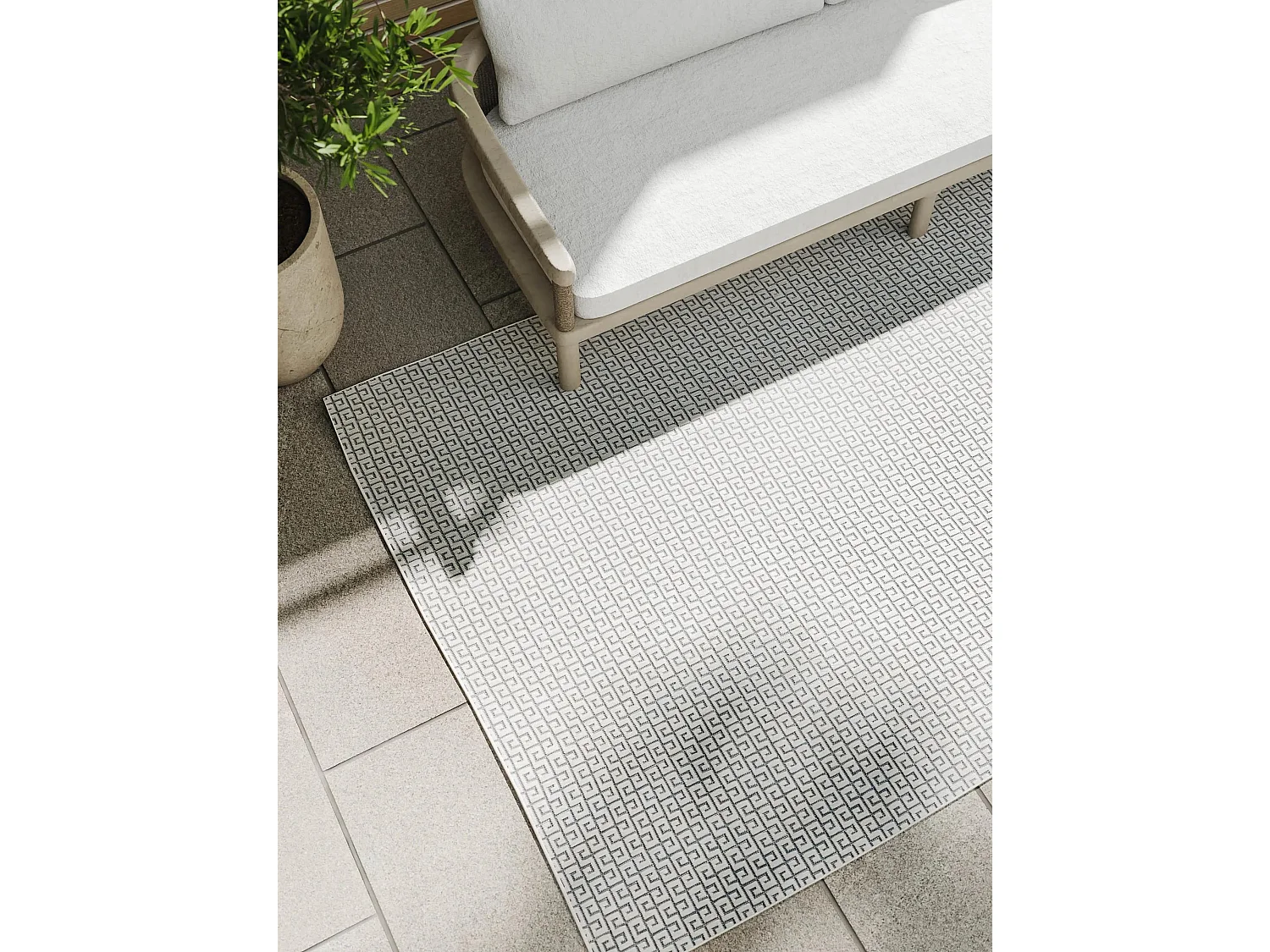 Tapis d'extérieur & intérieur Lou Blanc 80x150 cm