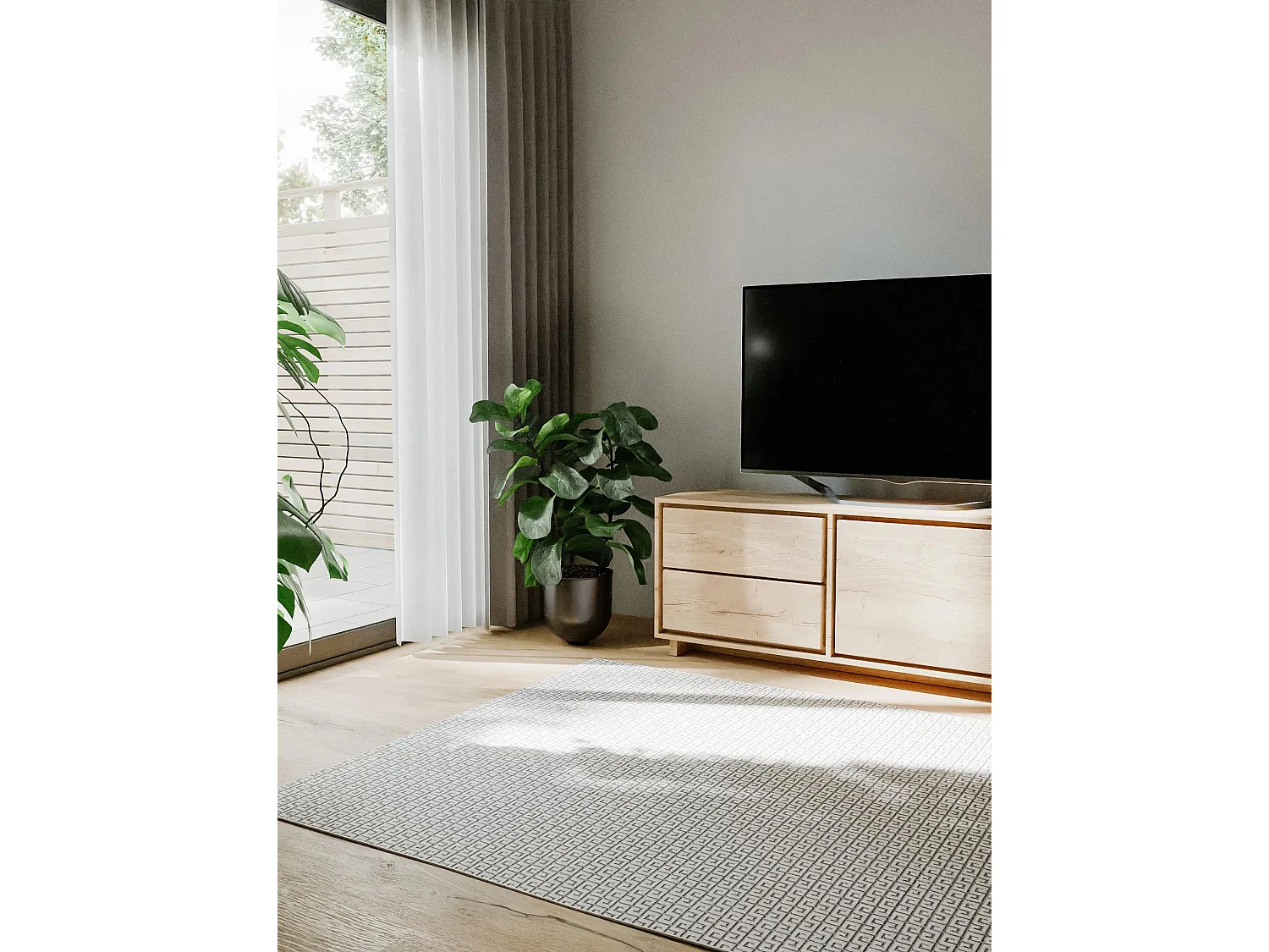 Tapis d'extérieur & intérieur Lou Blanc 80x150 cm