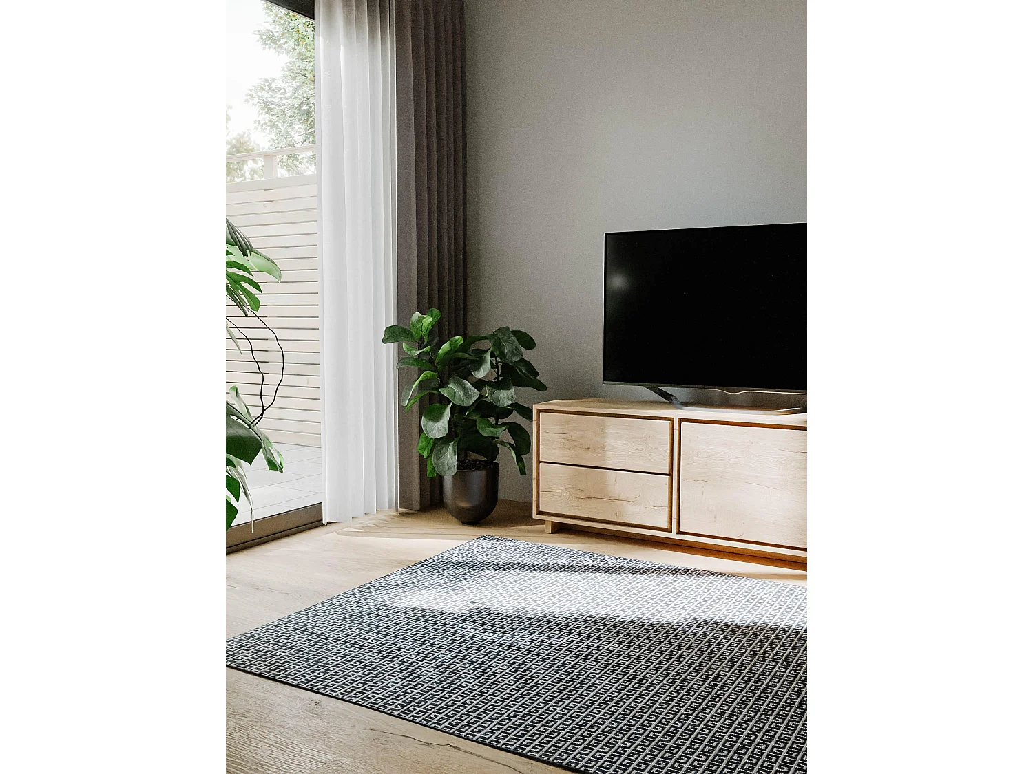 Tapis d'extérieur & intérieur Lou Bleu 80x150 cm