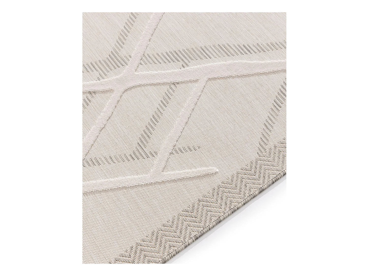 Tapis d'extérieur & intérieur Flora Crème 80x150 cm