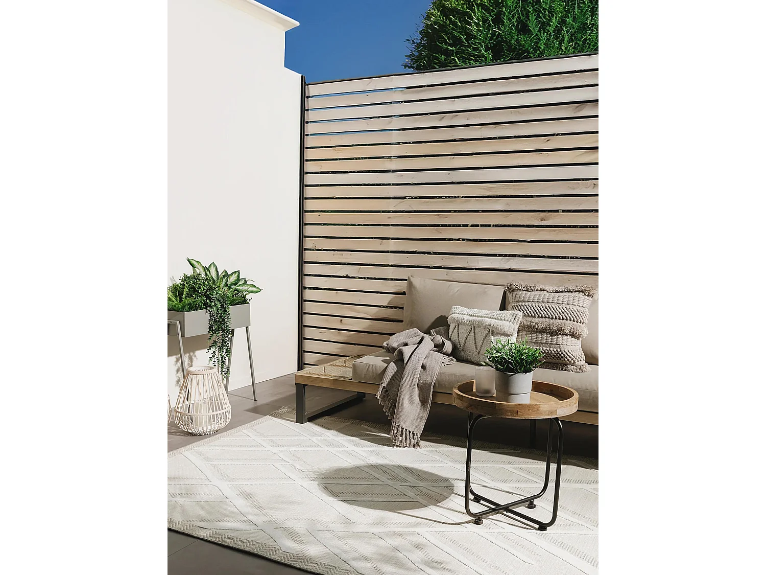 Tapis d'extérieur & intérieur Flora Crème 80x150 cm