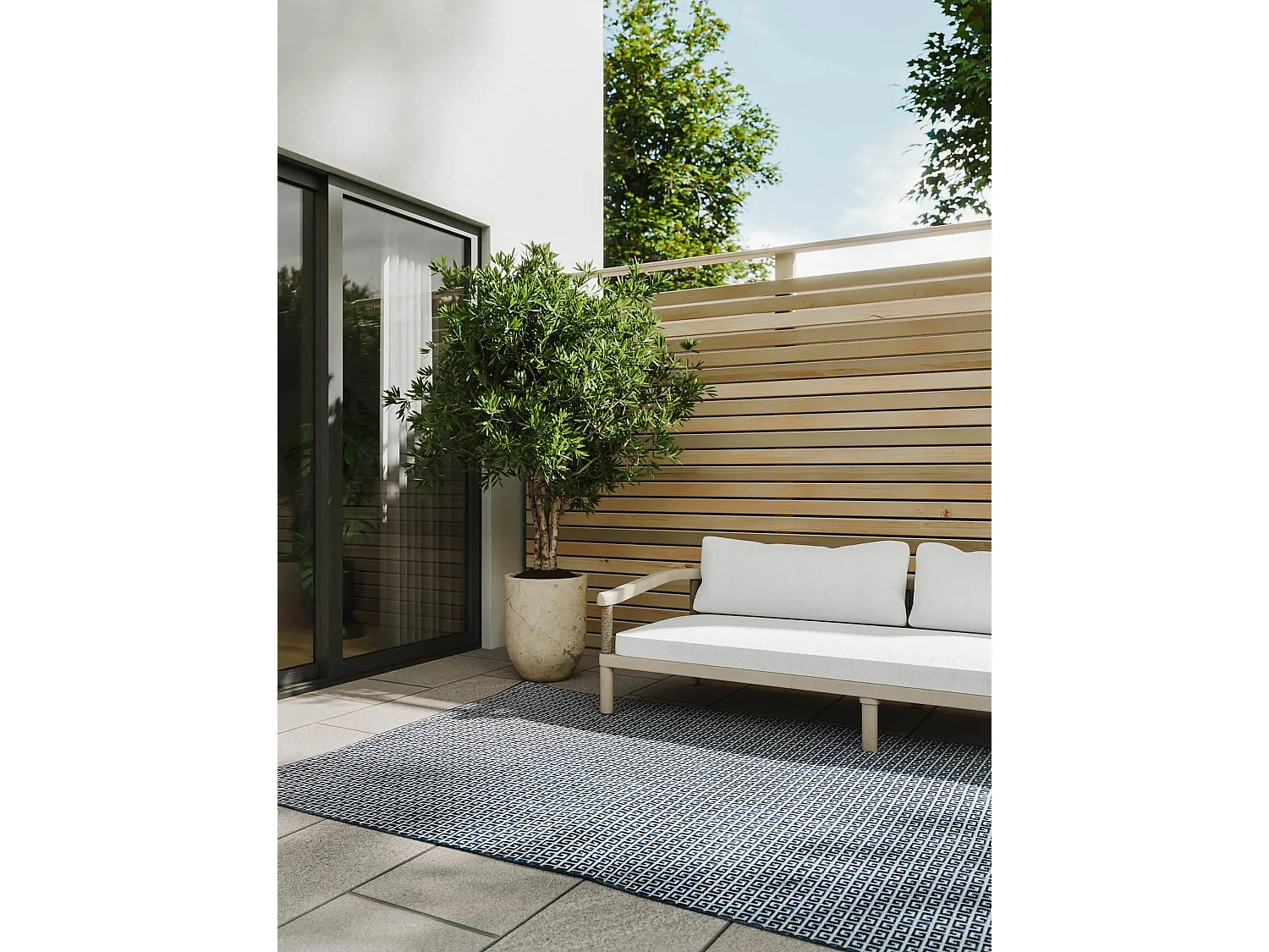 Tapis d'extérieur & intérieur Lou Bleu 140x200 cm